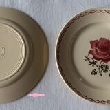 9 assiettes plates anciennes en faïence de badonviller