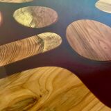 Coffee table, 70s design, Artist: "Vino Di Travolta", wood and resin