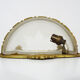 Pair of half moon Art Deco wall sconces in bronze and engraved glass 20/30