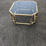 Vintage coffee table in bronze and smoked glass 70s
