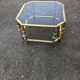 Vintage coffee table in bronze and smoked glass 70s