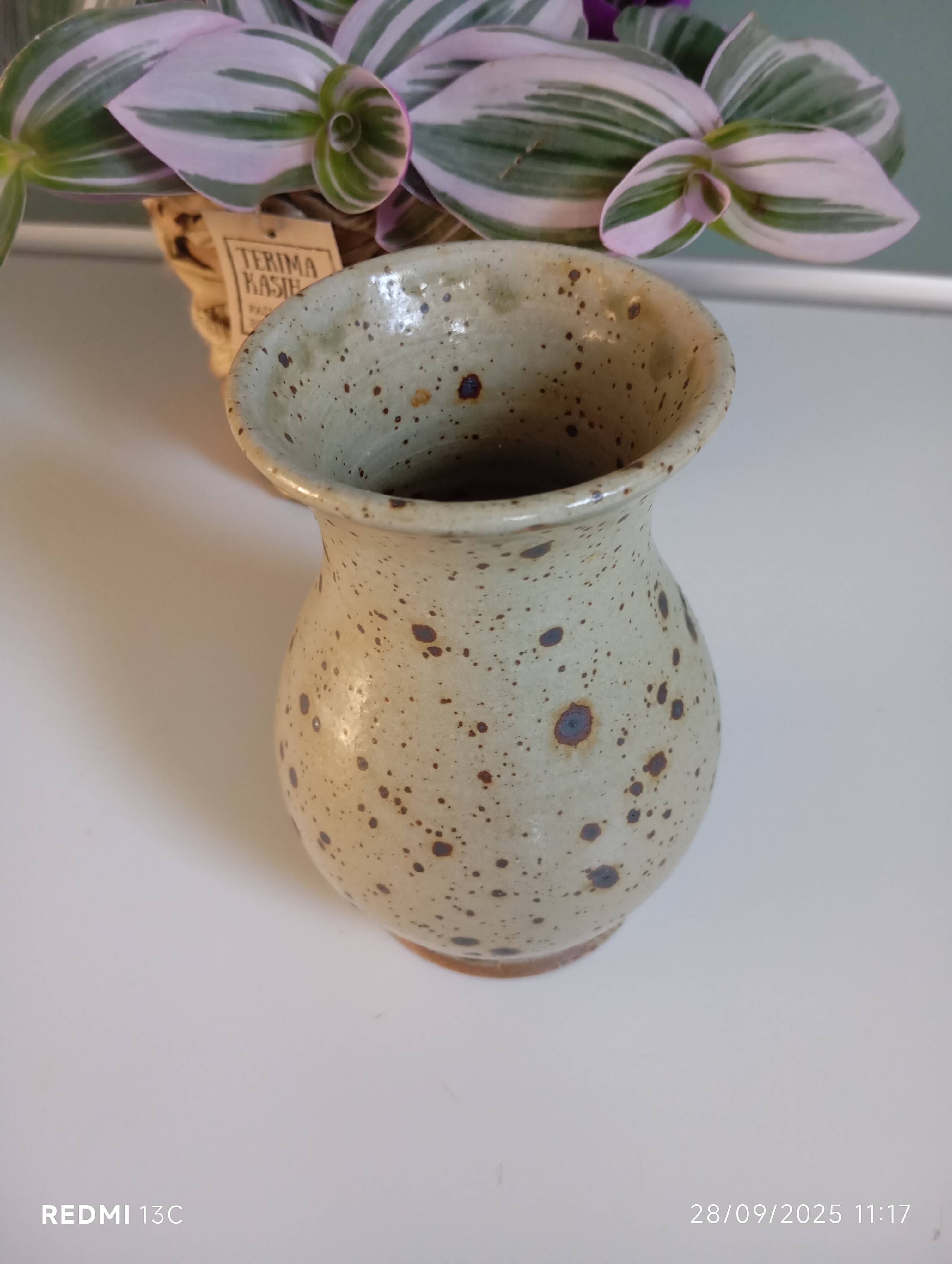 Pyrite stoneware vase