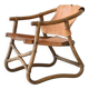 Espri safari chair in cognac leather and bamboo IKEA Sweden 1970