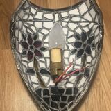 Paire d’appliques murales style Tiffany en mosaïque de verre coloré