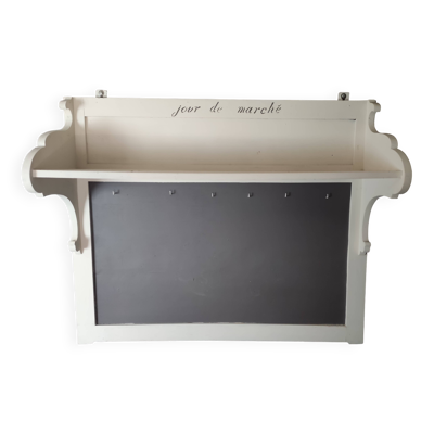 Etagère ancienne en chêne ''Jour de Marché'' blanche et taupe
