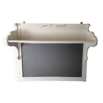 Etagère ancienne en chêne "Jour de Marché" blanche et taupe