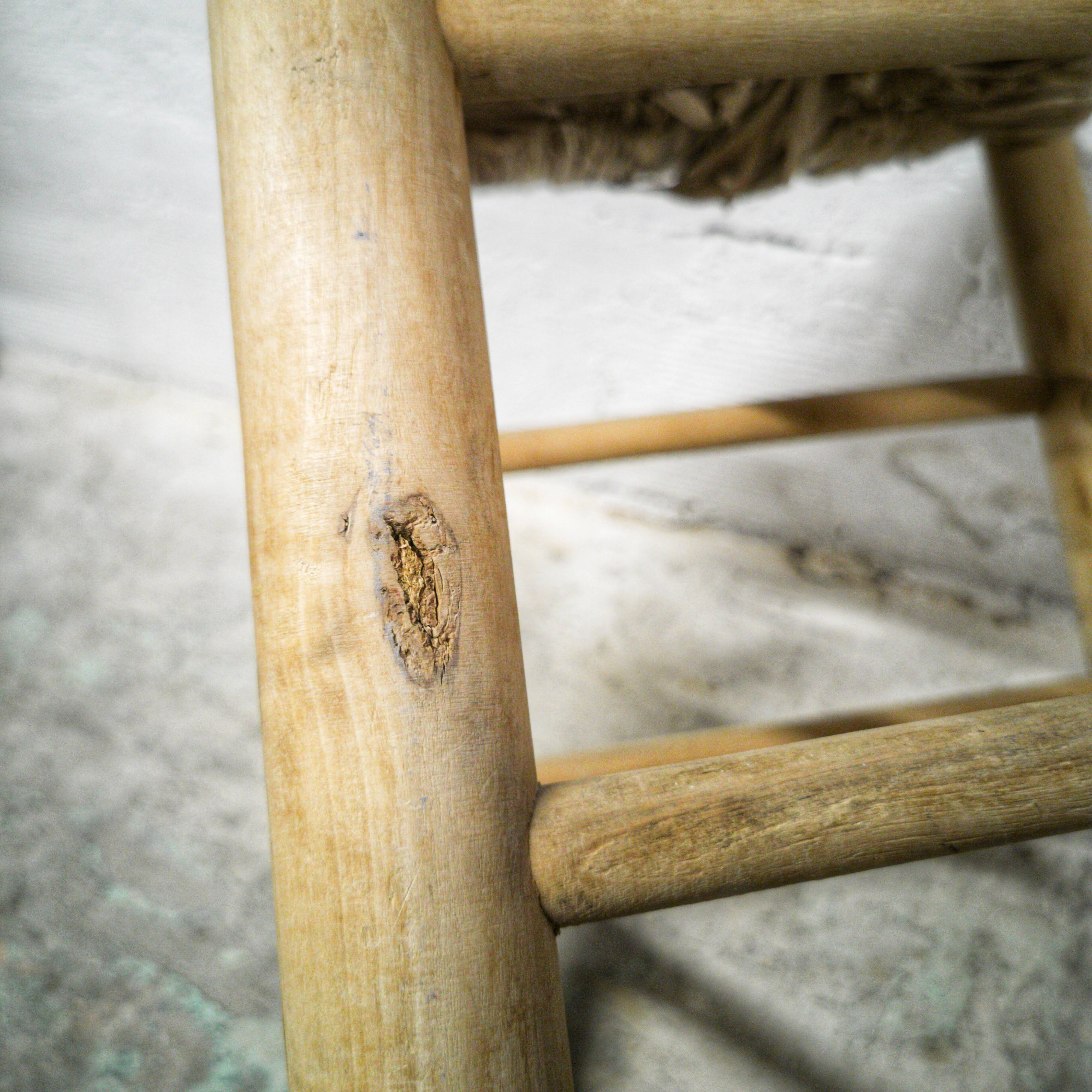 Wood & straw stool