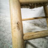 Wood & straw stool