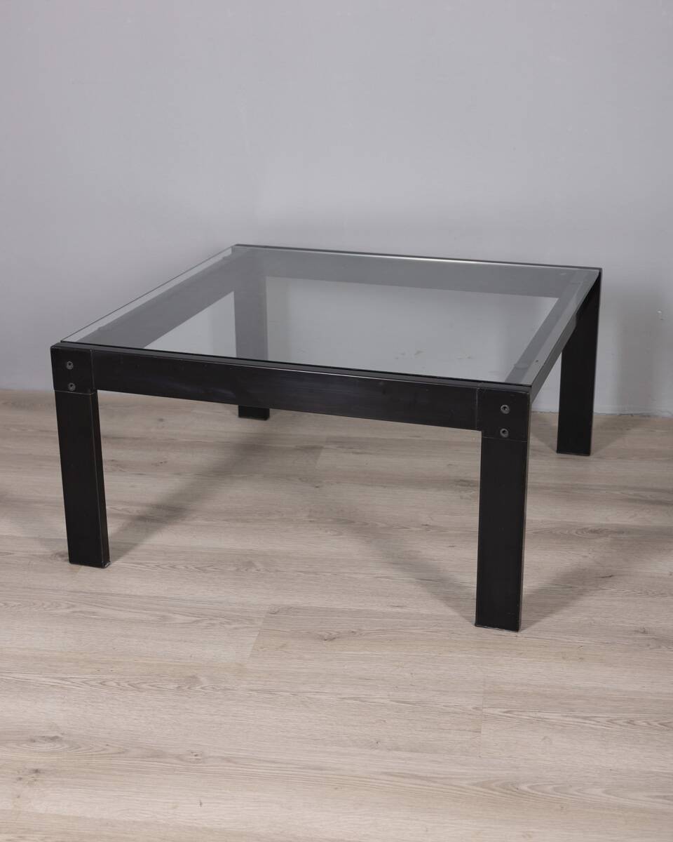 Vintage glass coffee table !sanmarco model by gae aulenti for zanotta, 1970