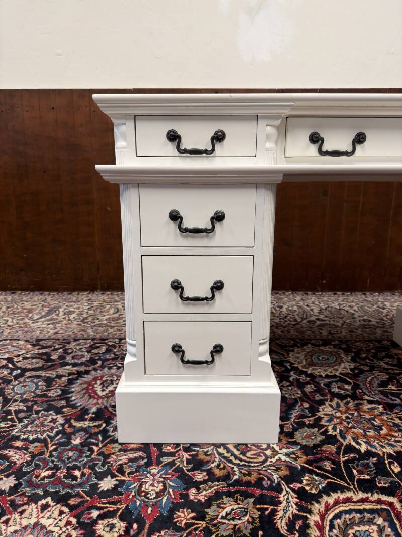 Classic English White Chesterfield Desk
