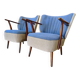 Set of 2 vintage cocktail chairs/armchairs.