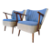 Set of 2 vintage cocktail chairs/armchairs.