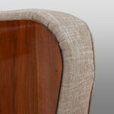 A set of 2 beautiful made Art Deco armchairs with grey upholstery, France, 1930