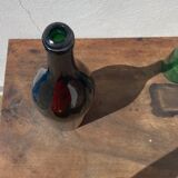 3x bouteilles en vert &bleu comme base pour lampes