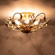 Gilded floral flush mount light attrib to banci firenze