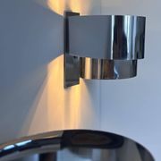 Pair of vintage wall lights, chrome metal, France 1970