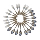 Series of 12 forks and 12 silver metal spoons