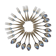 Series of 12 forks and 12 silver metal spoons