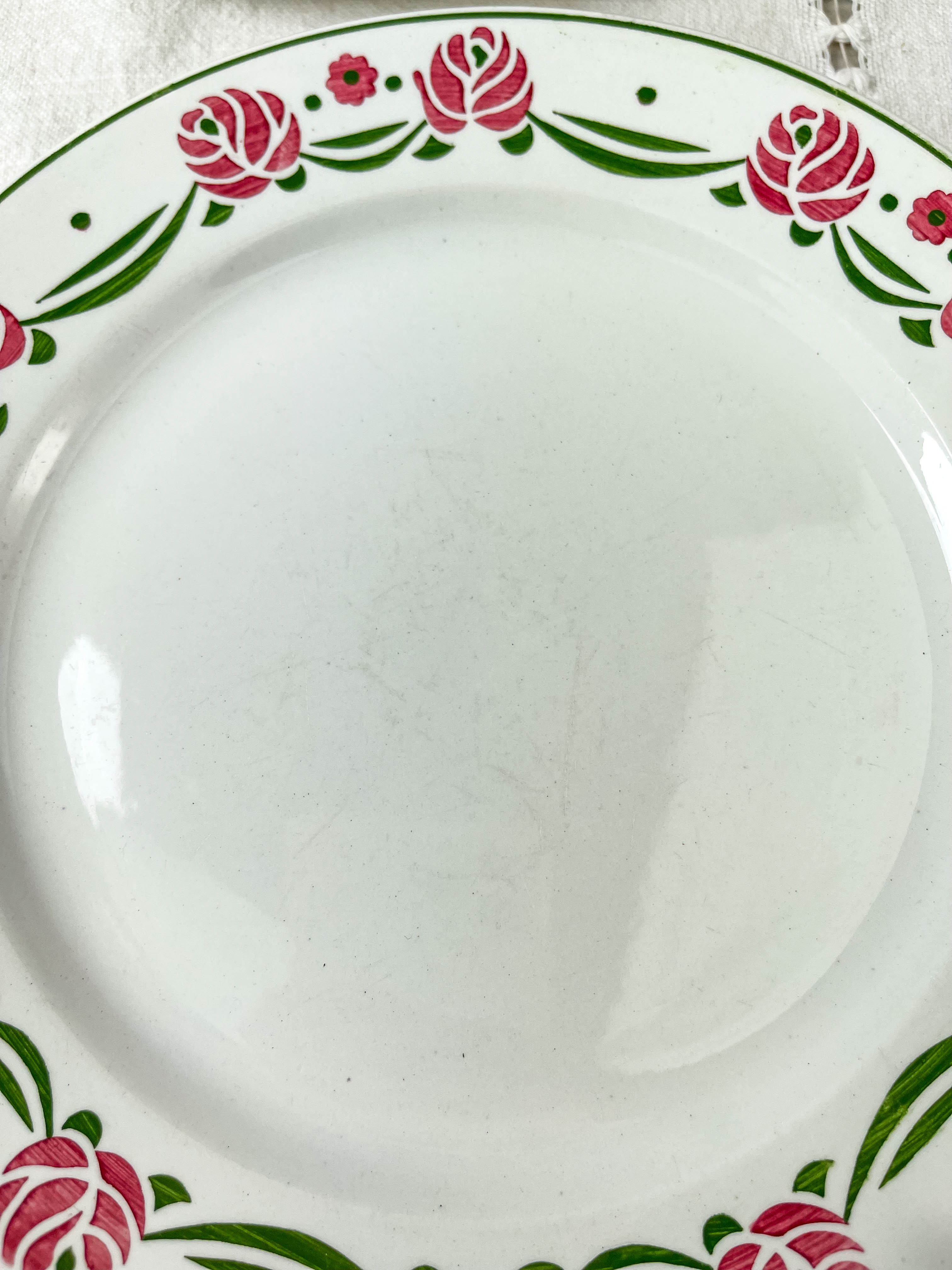 5 flat plates digoin sarreguemines model "mariette"