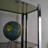 Chrome smoked glass shelf bookcase from the 70s