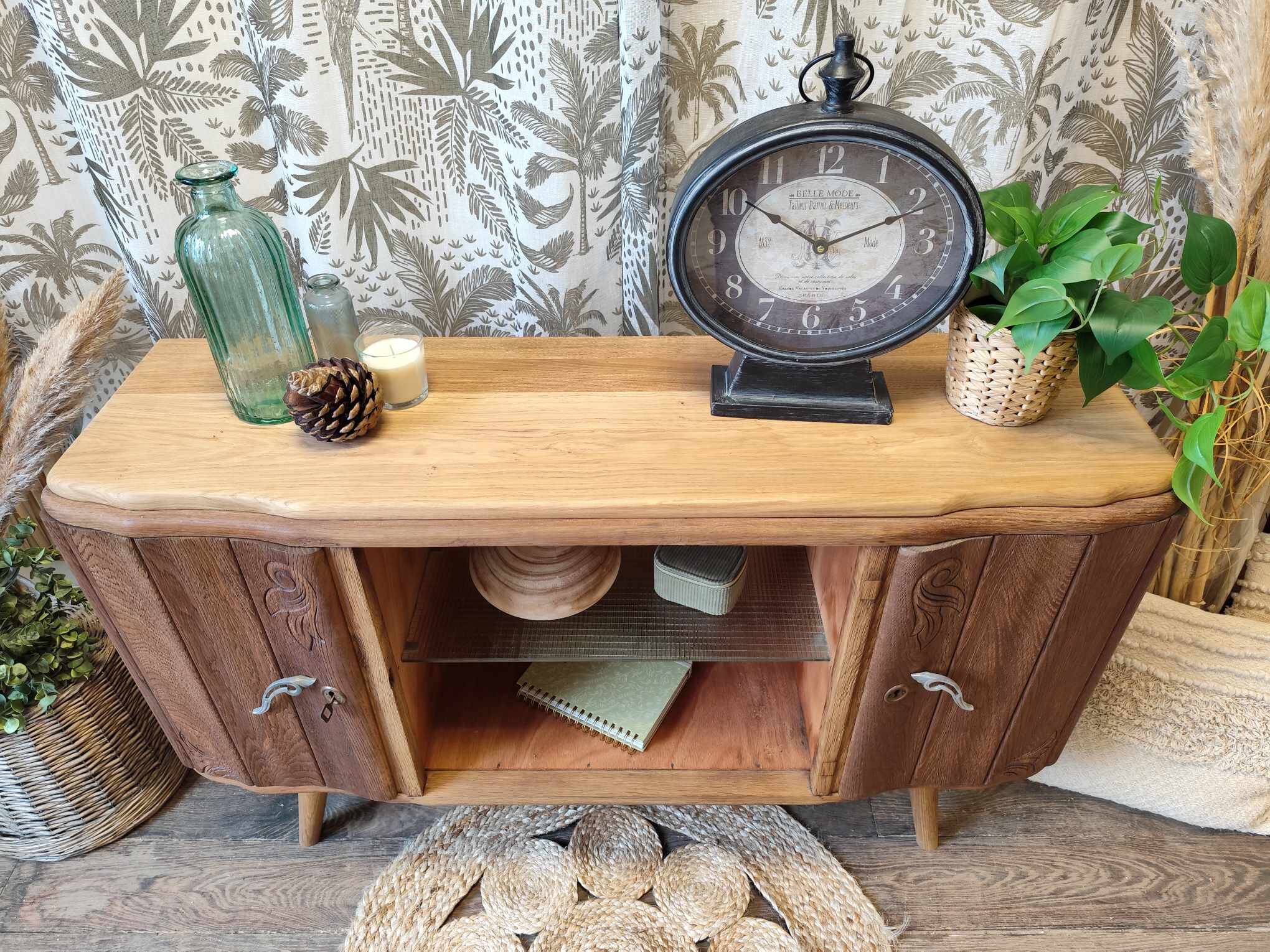 Low wooden sideboard