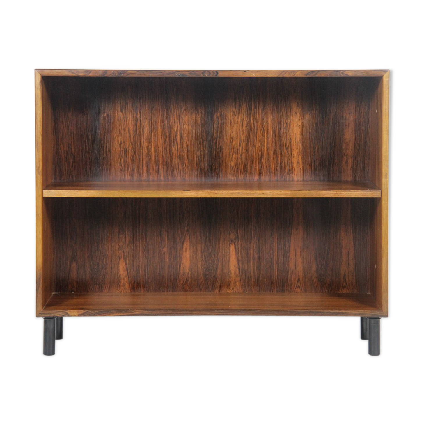 Rosewood bookcase with metal black legs, made in Denmark, 1960s