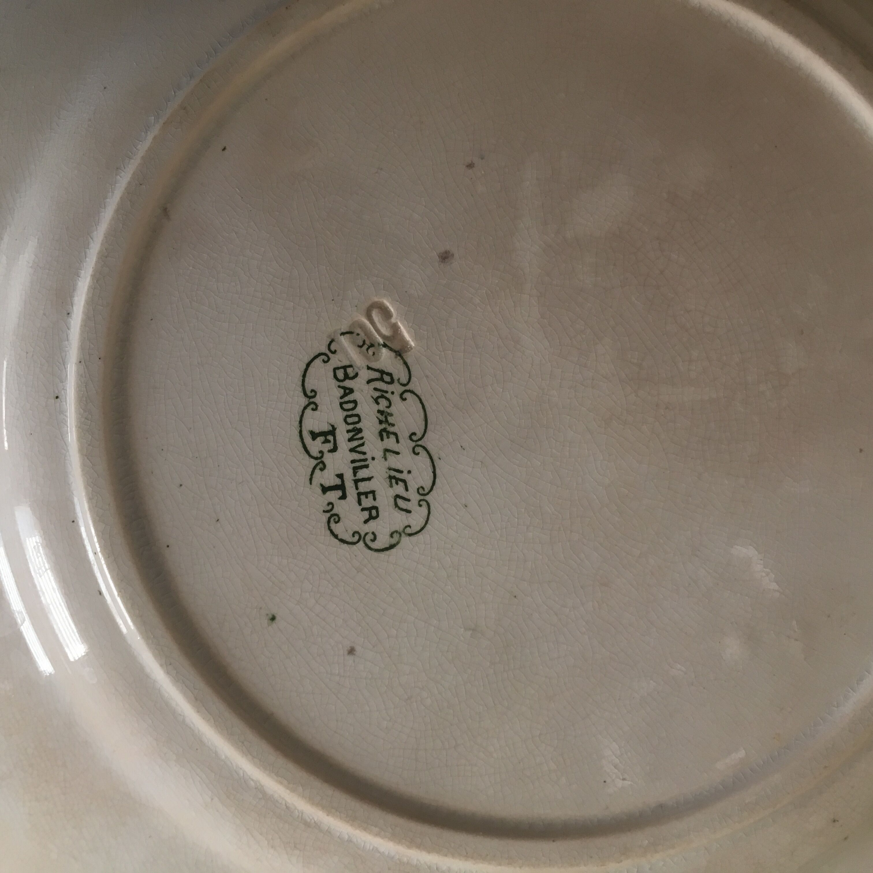 Lot of 6 porcelain dessert plates Badonviller "Richelieu"