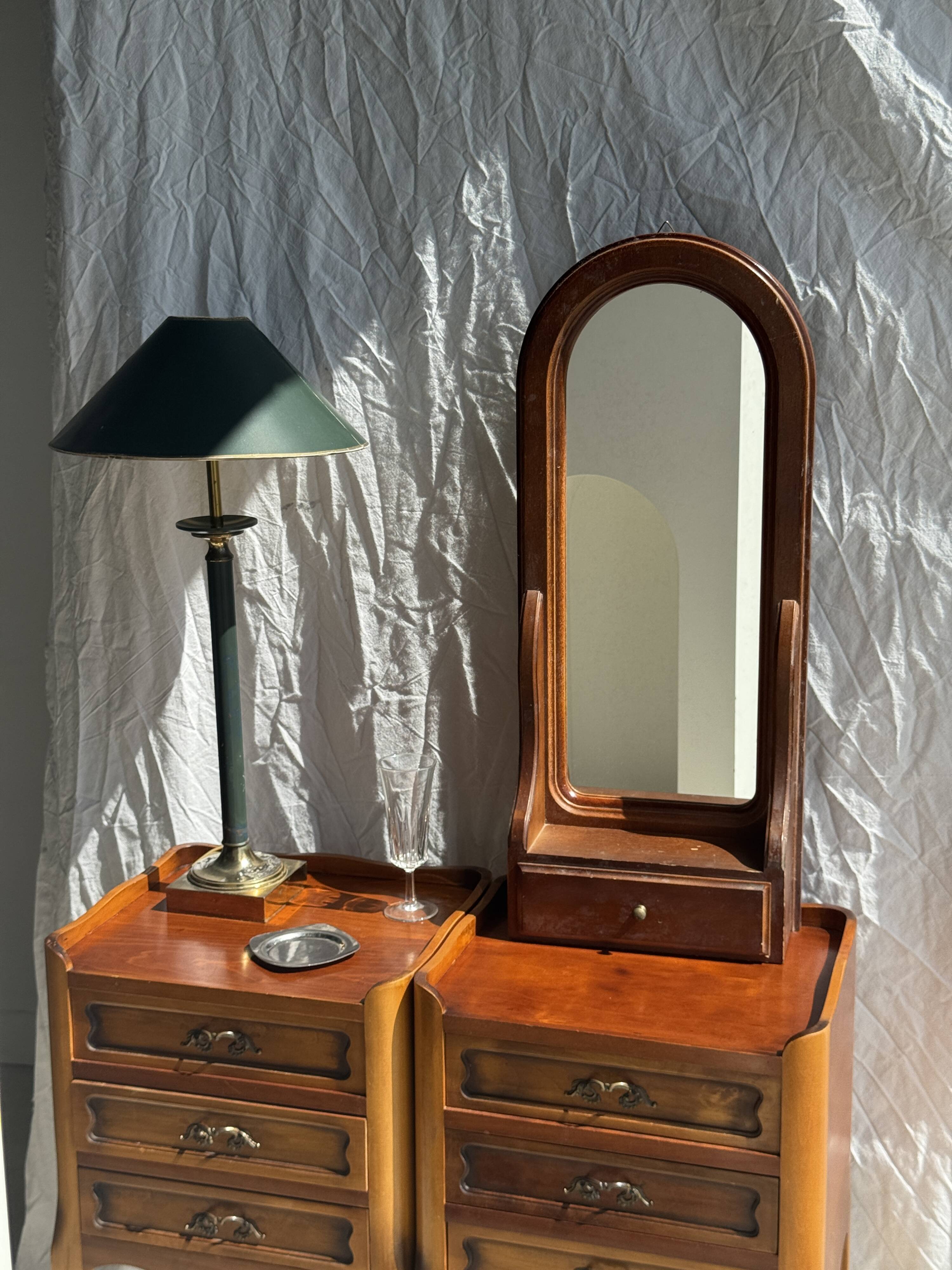 Vintage green and gold table lamp H60 D30