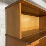 Oscar display cabinet, vintage 1960s golden oak.