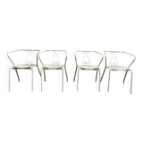 Suite of 4 garden armchairs
