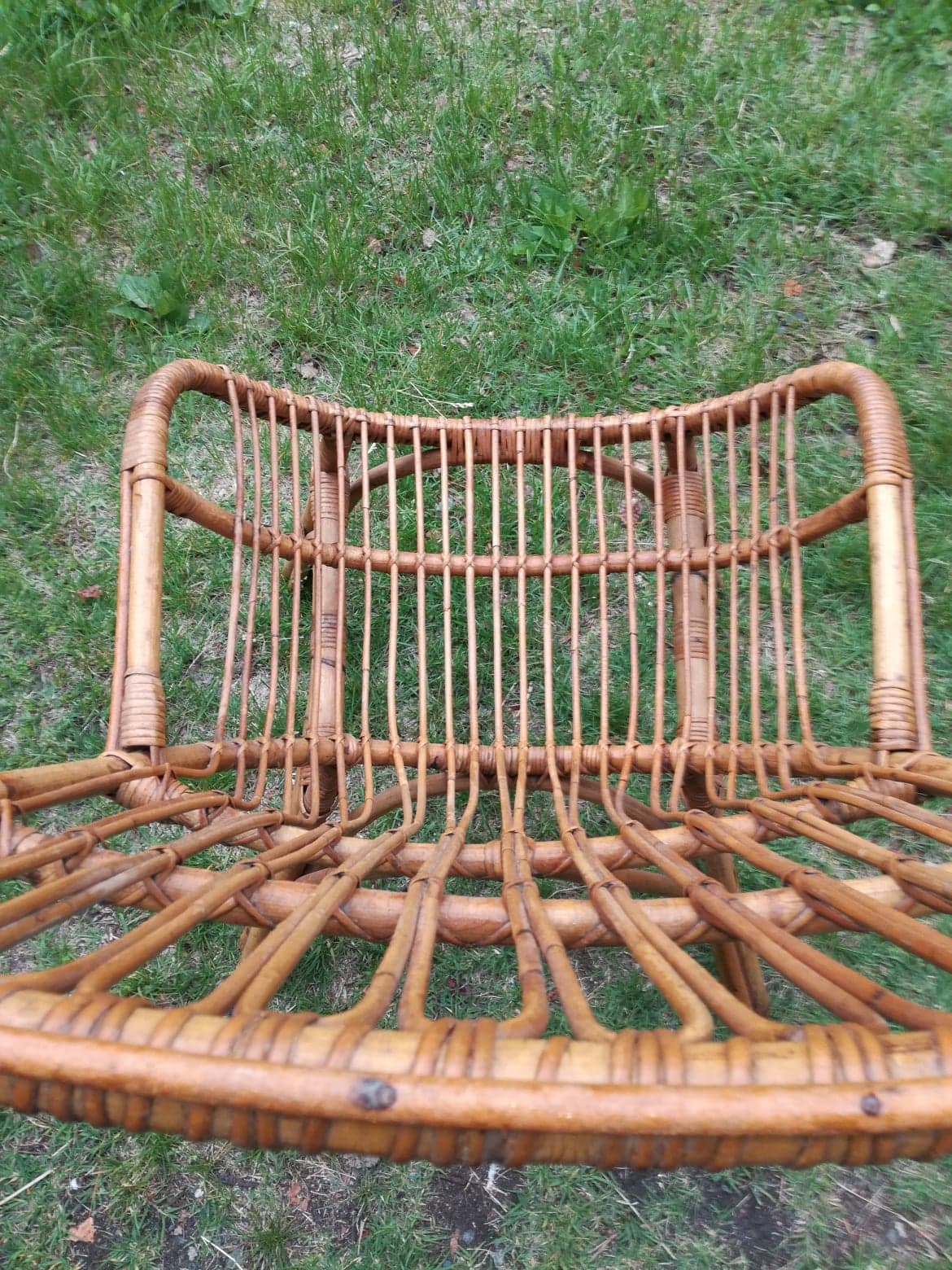 Old rattan armchair