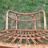 Old rattan armchair