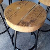 Lot 4 high bar stools wood and metal
