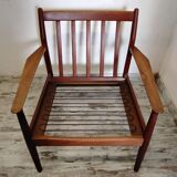 Vintage Scandinavian bench and armchairs for Glostrup 1960