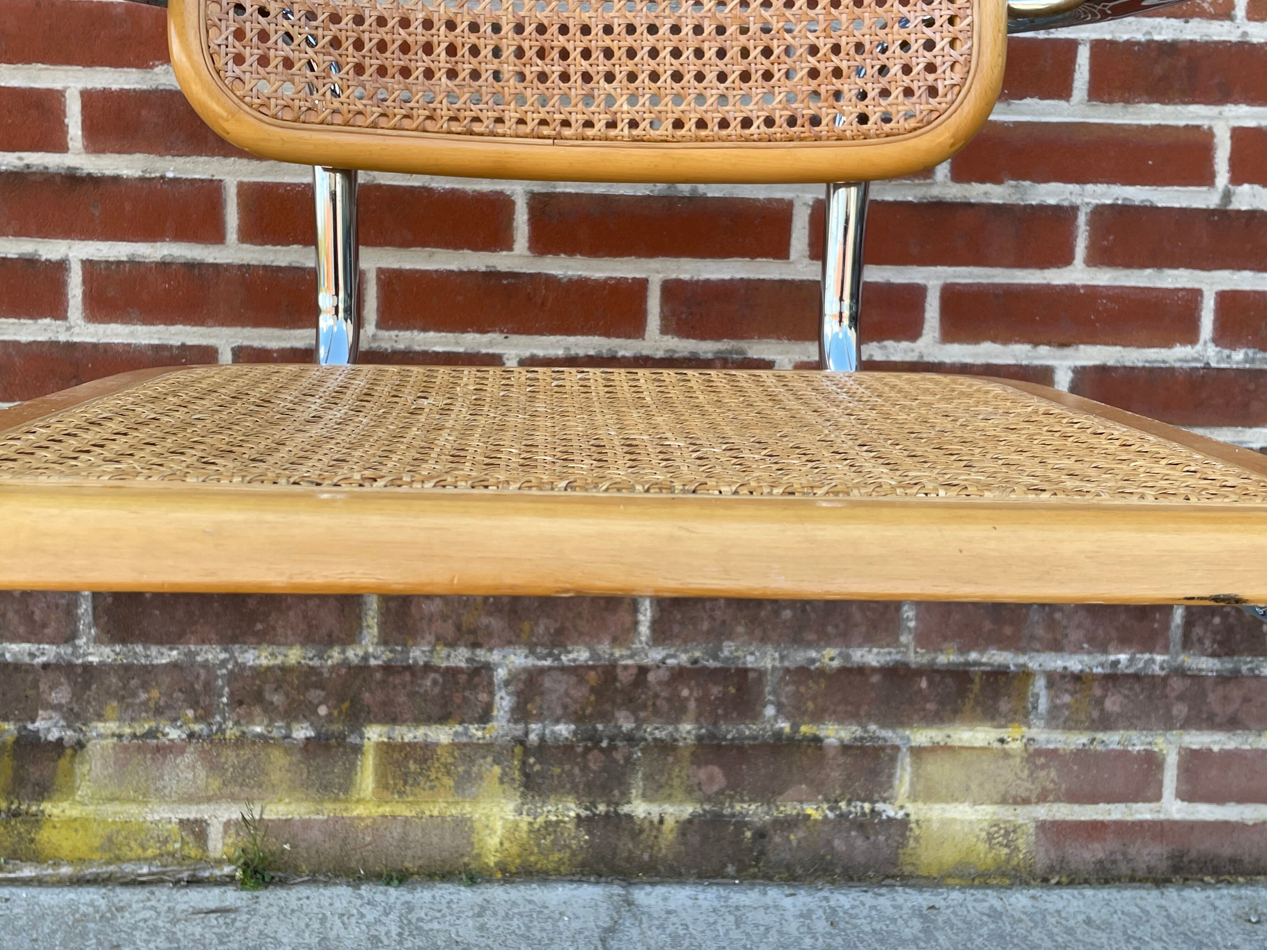 Cesca model design chair with armrests chrome version