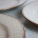 Set of 4 flat plates Tulowice in speckled stoneware