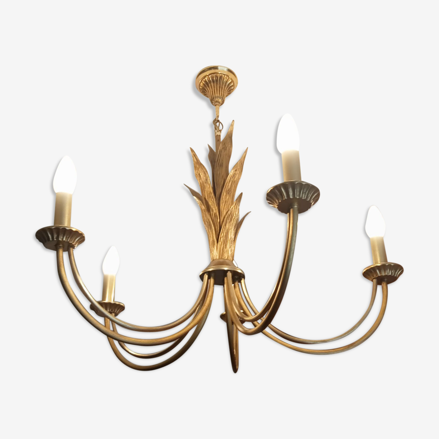 Pineapple chandelier bronze and brass 5 branches