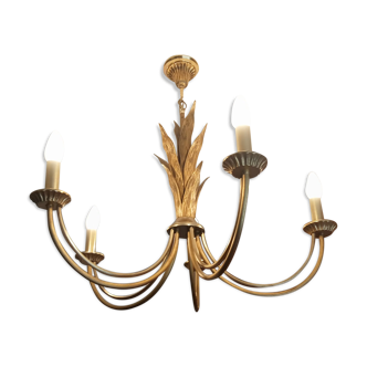 Lustre ananas bronze et laiton 5 branches