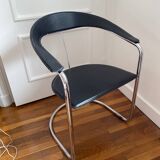 Italian style design 70s chrome and skai table chair