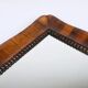Square Biedermeier Carved & Scalloped Walnut Wall Mirror, Vienna, ca. 1850
