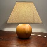 Solid wood ball table lamp with lampshade