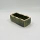 Rectangular ceramic vase signed, woven interior.