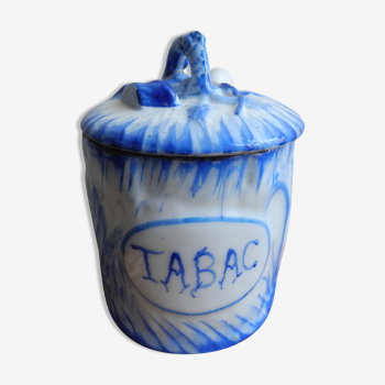 Pot à tabac porcelaine émaillée fin XIXème