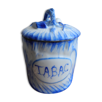 Late 19th century enameled porcelain tobacco pot