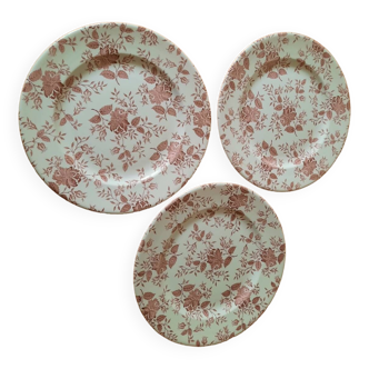 Set of English plates