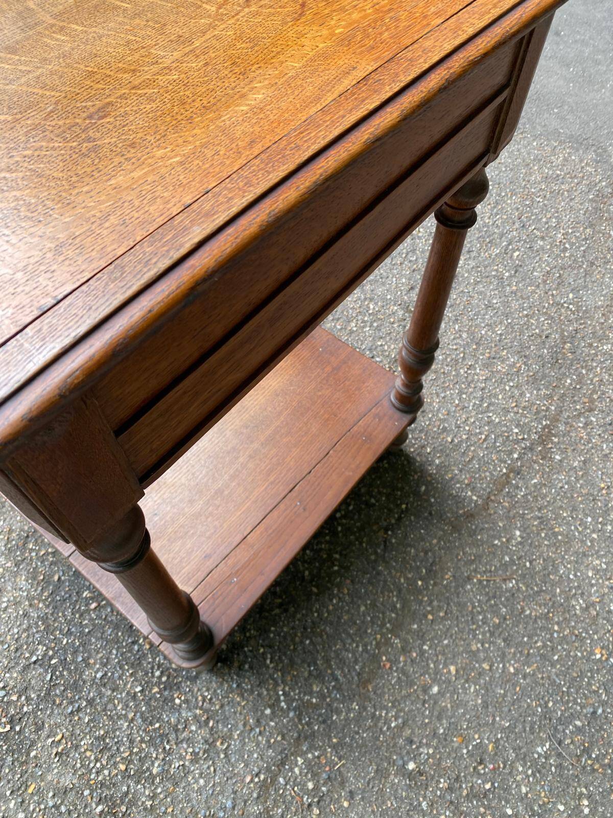 20th-century solid oak dressing table.