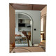 Faceted mirror with rose-coloured frame – Italy, 1980s