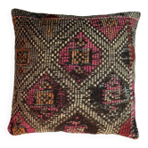 Vintage turkish kilim cushion cover , 55 x 55 cm