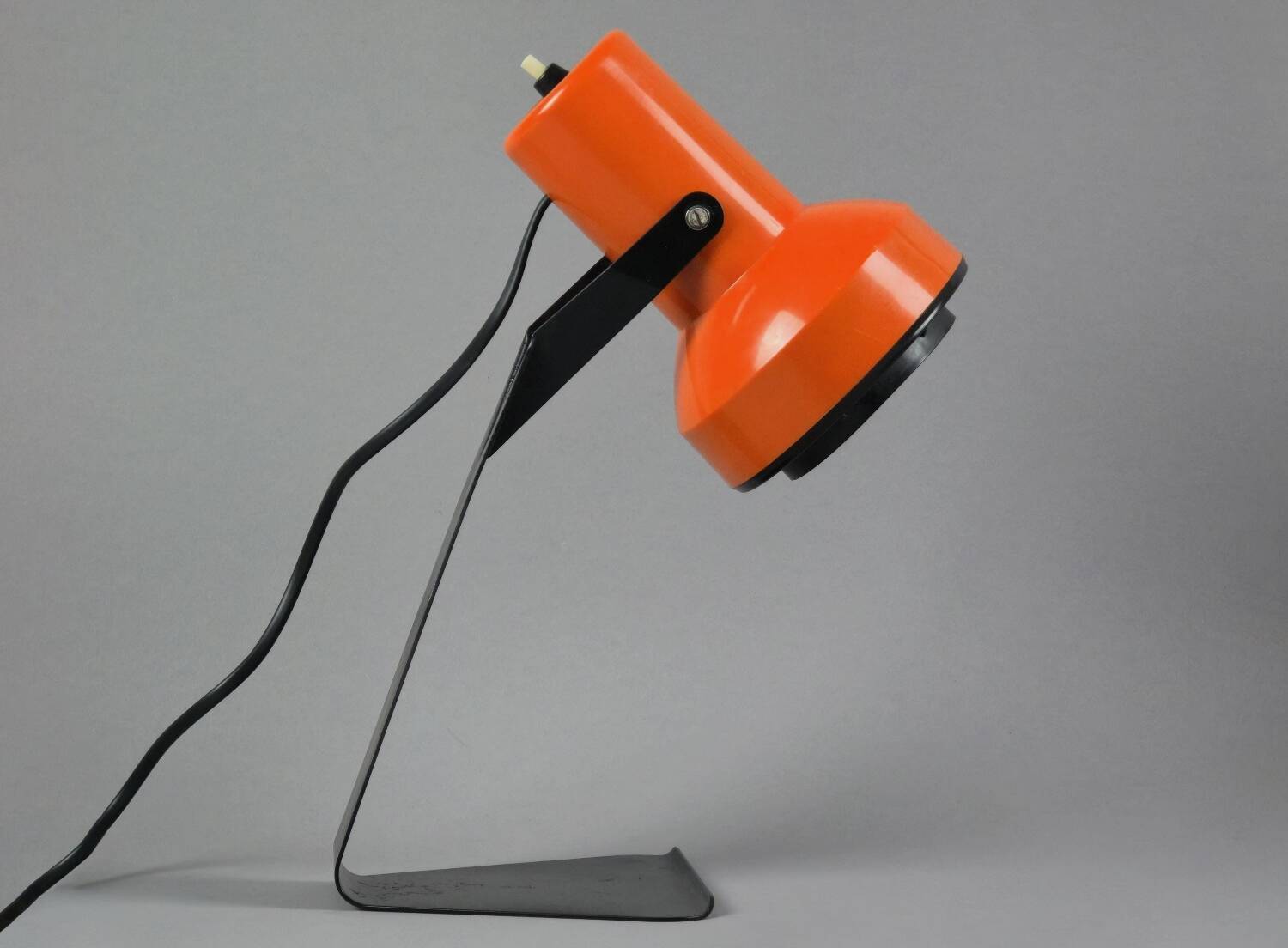 Vintage 1970s LYSKAER BELYSNING Orange Plastic Table Light.