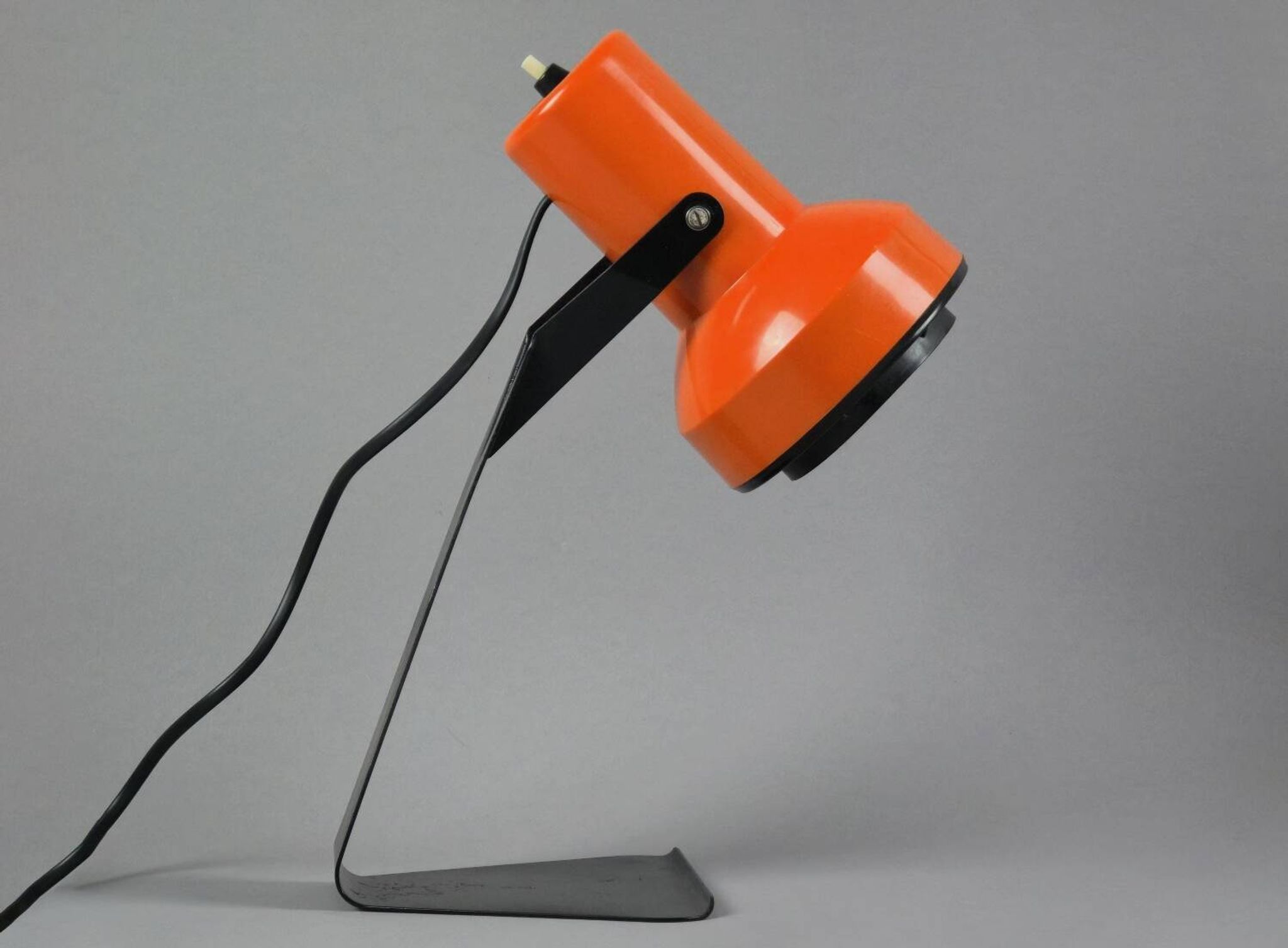 Vintage 1970s LYSKAER BELYSNING Orange Plastic Table Light.